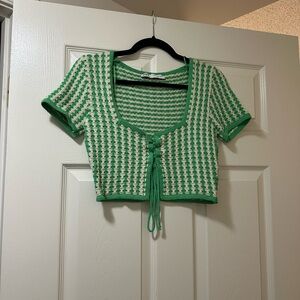 Zara Knit Tie-front crop top